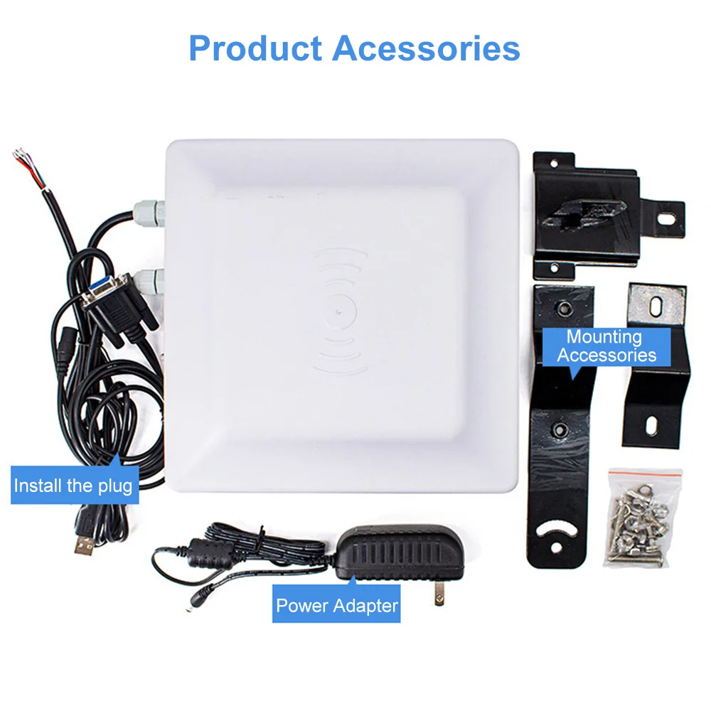 Longa Distância Passivo UHF Reader, Tag eletrônico, 915 Cartão, 6C Card Reader, Controle de Acesso, Cabeça de Leitura, 0-6 Metros, 7DB