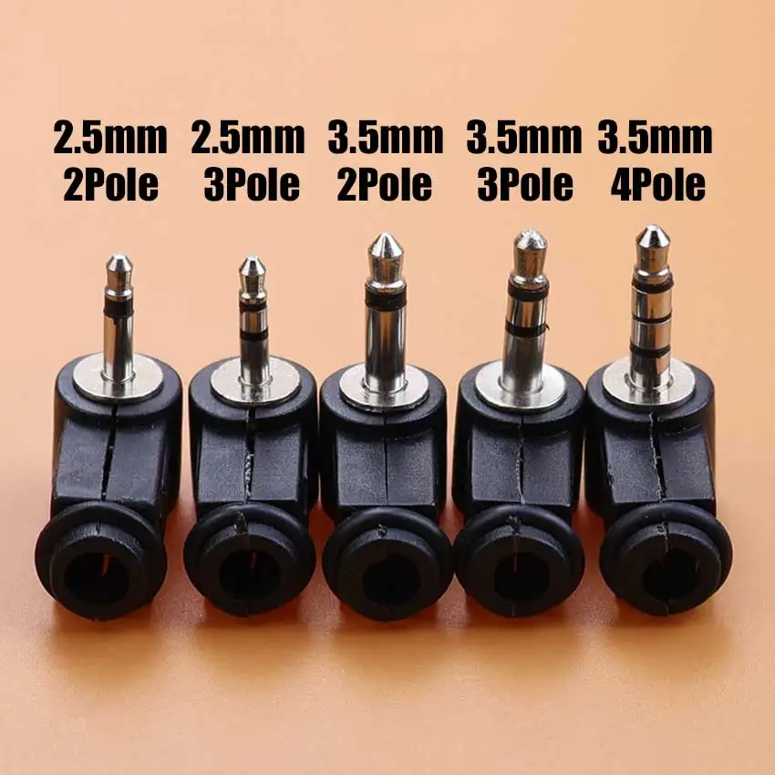 1/5/10pcs 2.5mm 3.5mm Audio Plug 2/3/4 Pole Mono Stereo Headphone Microphone Jack Connector DIY Welding Audio Male Plug Adapter view 3