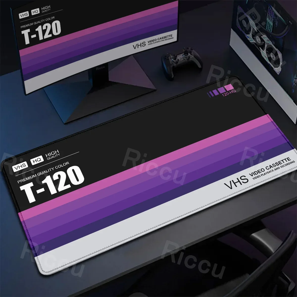 

2025Retro VHS Style Mouse Pad Xxl Computer Large Size Mousepad Non-slip Gamer Keyboard Mausepad 90x40cm Art Design HD Deskmat Ca
