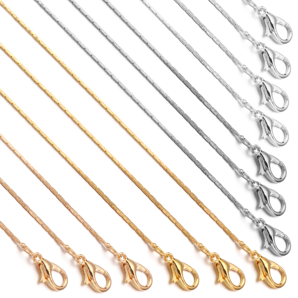 

6Pcs 41cm Copper Snake Chains Necklace With Spring Clasps For Handmade Jewelry Making DIY Charm Necklace Supplies Wholesale