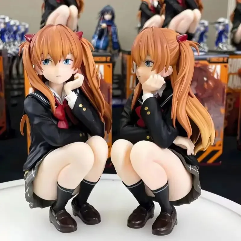 EVA アニメフィギュア 惣流・アスカ・ラングレー アクションフィギュア アカデミックスタイル GK アニメガール デスクトップオーナメント PVC スタチュー コレクタブルモデル おもちゃ ギフト