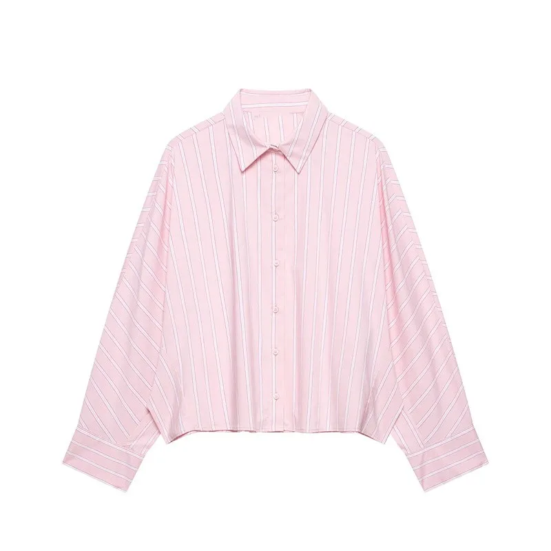 

Summer Women's Striped Shirt Top 2026 New Fashion Casual Loose Long Sleeved Shirt Elegant Women's Shirt