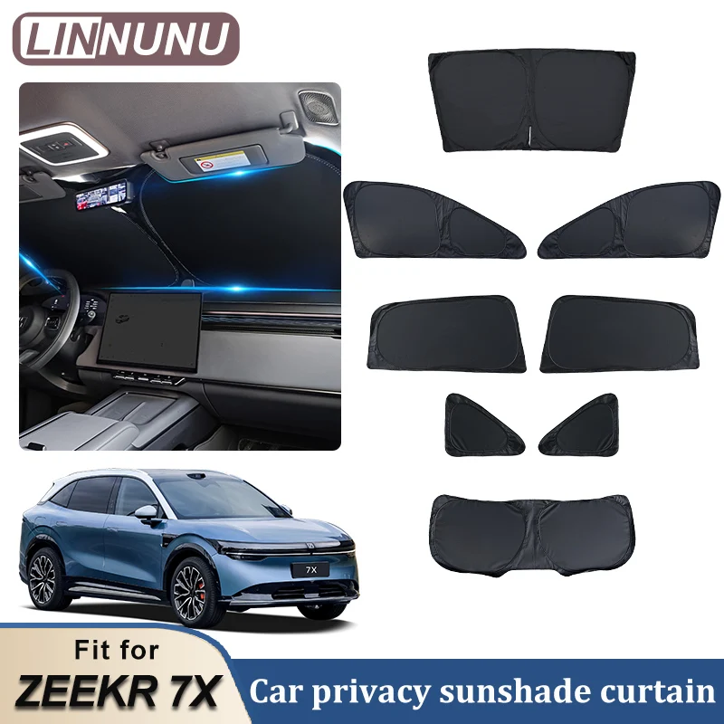 

LINNUNU For Zeekr 7X Car Front Rear Side Sunshades Windshield Heat Protection privacy Anti-UV Sunshade Curtain Auto Accessories