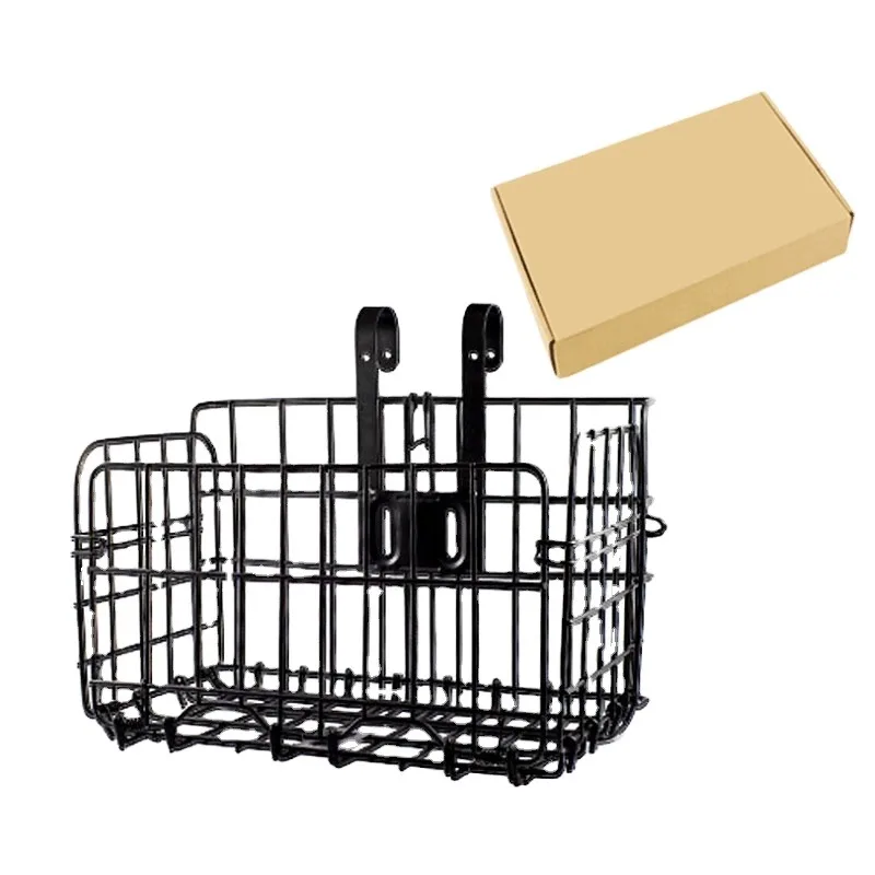 Canasta Delantera Plegable de Alambre de Hierro JIUYUE de Alta Calidad con Soporte para Manillar, para Bicicletas de Montaña/Carretera/Ciudad