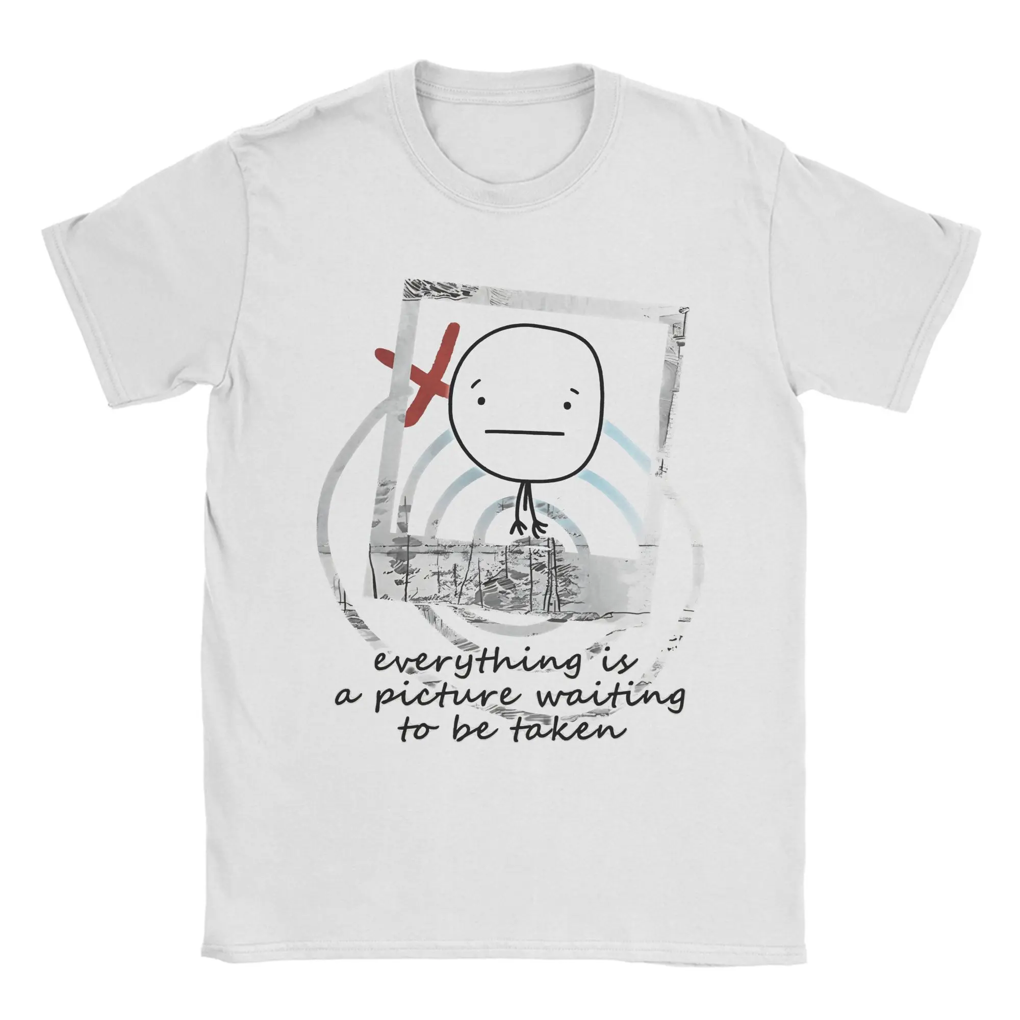 

Men T-Shirts Lifes Is Strange Humorous Cotton Tee Shirt Short Sleeve T Shirt Round Collar Clothes Summer