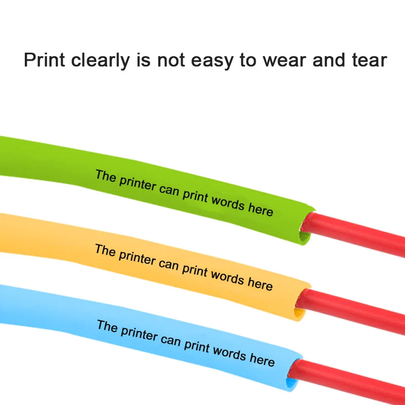 10-110 meter 0, 5-25 mm2 5-Farben-Rundrohr, hand geschriebene maschinen gedruckte Nummer/Logo-Etiketten röhre, PVC-Identifikation hülle