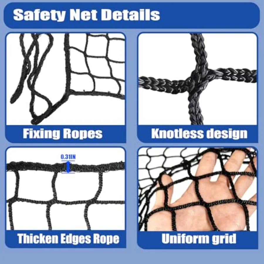 Safety Net Pet Balcony Protection Rope Net Stair Safety Netting for Railings Playground Safety Net Golf Practice Net Baseball N