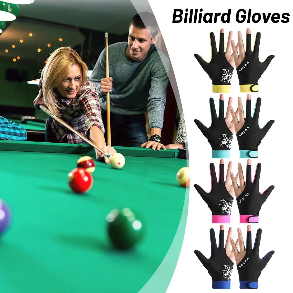 Billiard Gloves Breathable Comfortable Wear-resistant Non-slip Three Finger Snooker Billiard Gloves for Men and Women ﻿ V0Q0