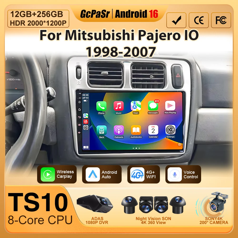 

Car Radio For Mitsubishi Pajero IO 1998-2007 Android QLED Screen Navigation GPS Multimedia video Player Carplay Auto No 2din DVD