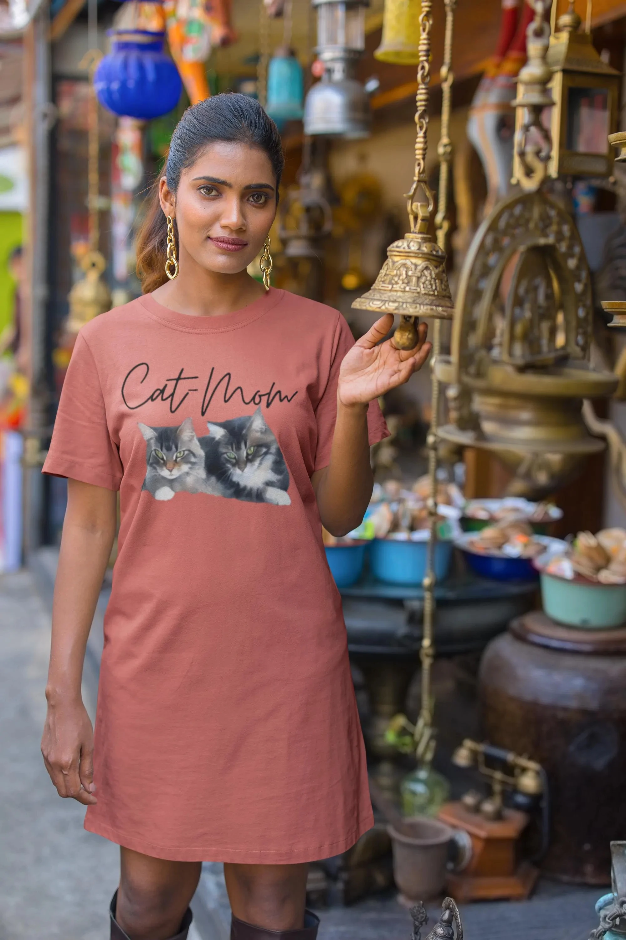 

Женские модные платья больших размеров, уличные домашние эластичные ночные рубашки с лямкой на шее, женские уличные гольфы с принтом двух милых кошек