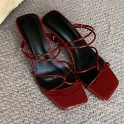 Fashion Wedge Sandals for Women Summer New Cross-tied Roman Sandals Ladies Open Toe Designer Brand High Heels Slippers Women