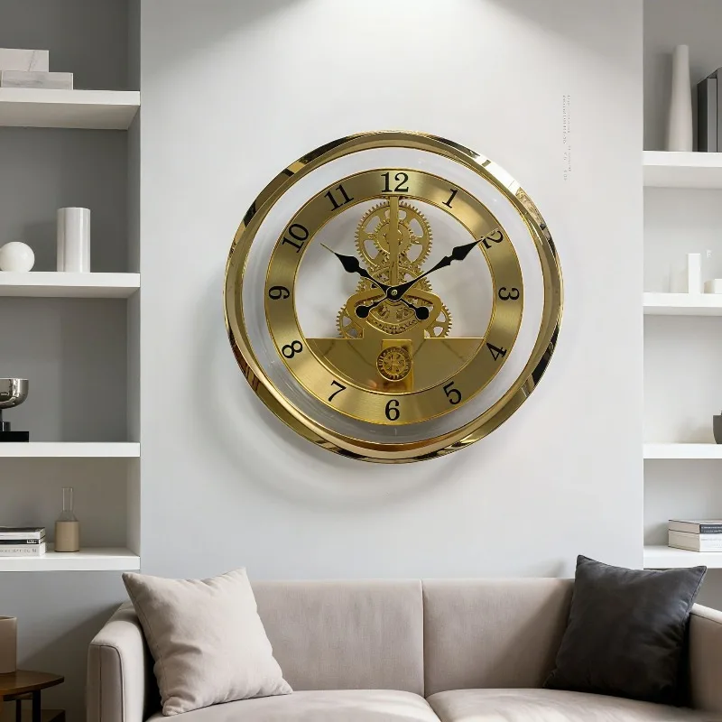 Mechanical Wall Clock Transparent Gear Wall Mounted Clocks Vintage Art Creative Watches Nordic Luxury Decorations for Home Room