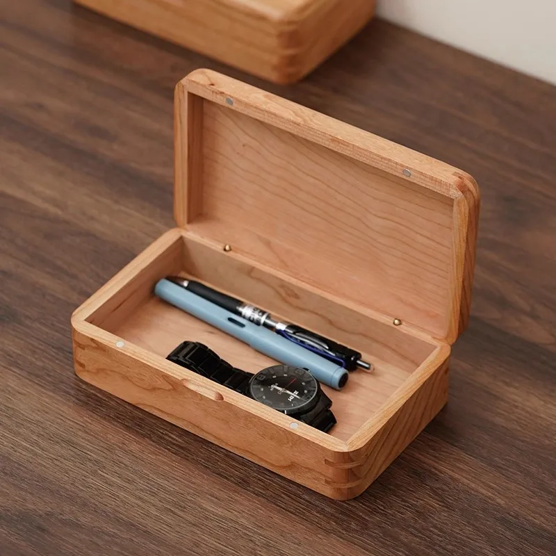 Wooden Pens Box Cherry Wood Office Table Organizer Storage Box for Sundries/Stationary High End Wooden Box