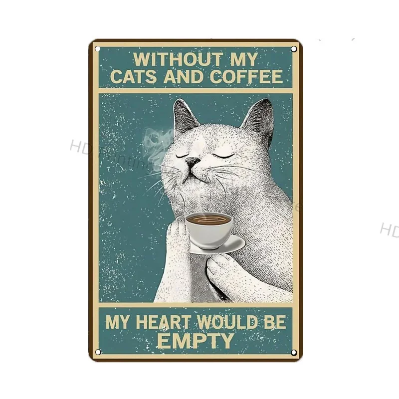 أسود القط خمر علامة معدنية معدنية الرجعية القصدير اللوحة المشارك لغرفة النوم غرفة المعيشة الحيوانات الأليفة متجر جدار ديكور دبوس حتى لوحة القط مضحك