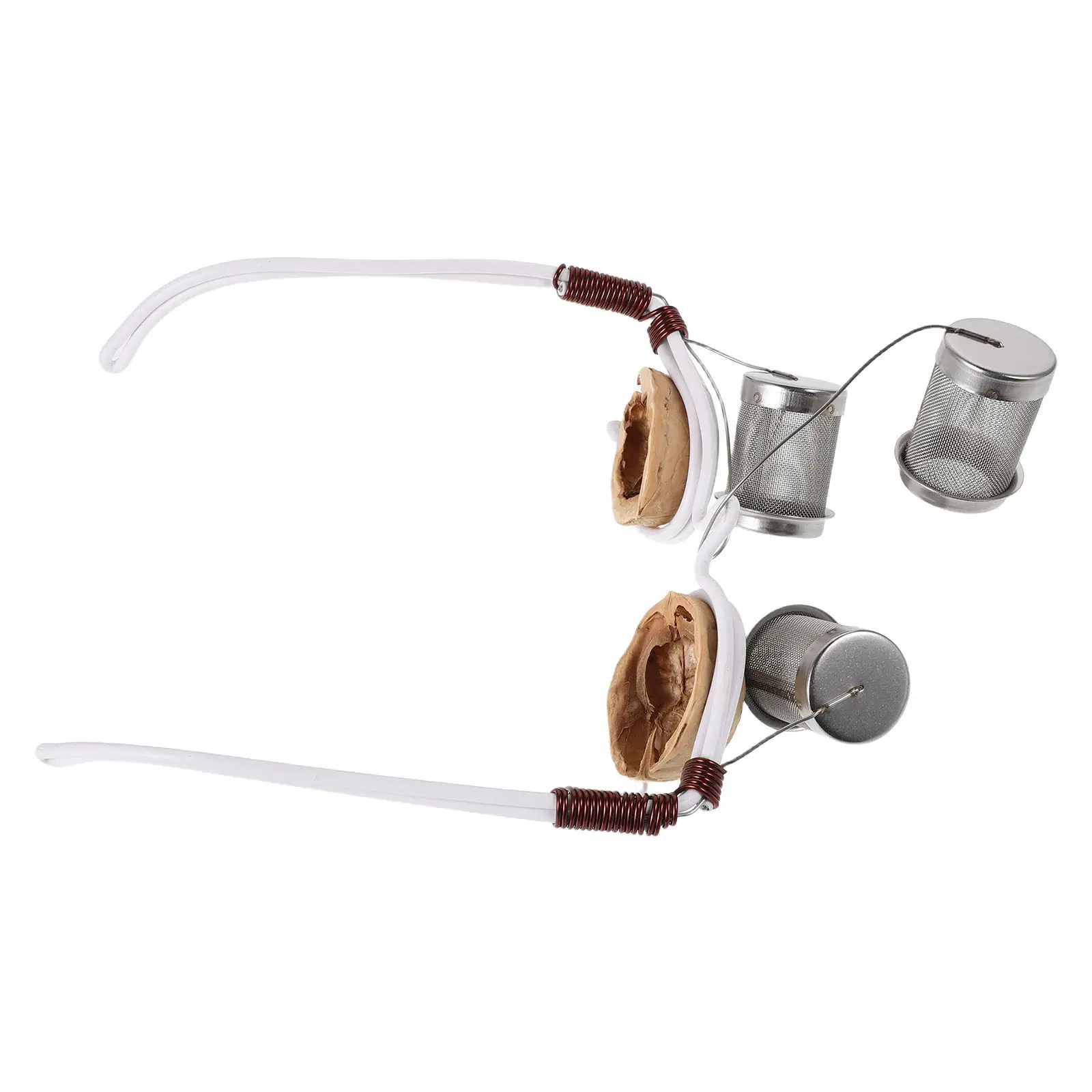Reusable Moxa Burner Glasses Frame Walnut Shell Mesh Cups Eye Acupoint Moxibustion Home Spa Eye Care Portable Tcm Moxibustion