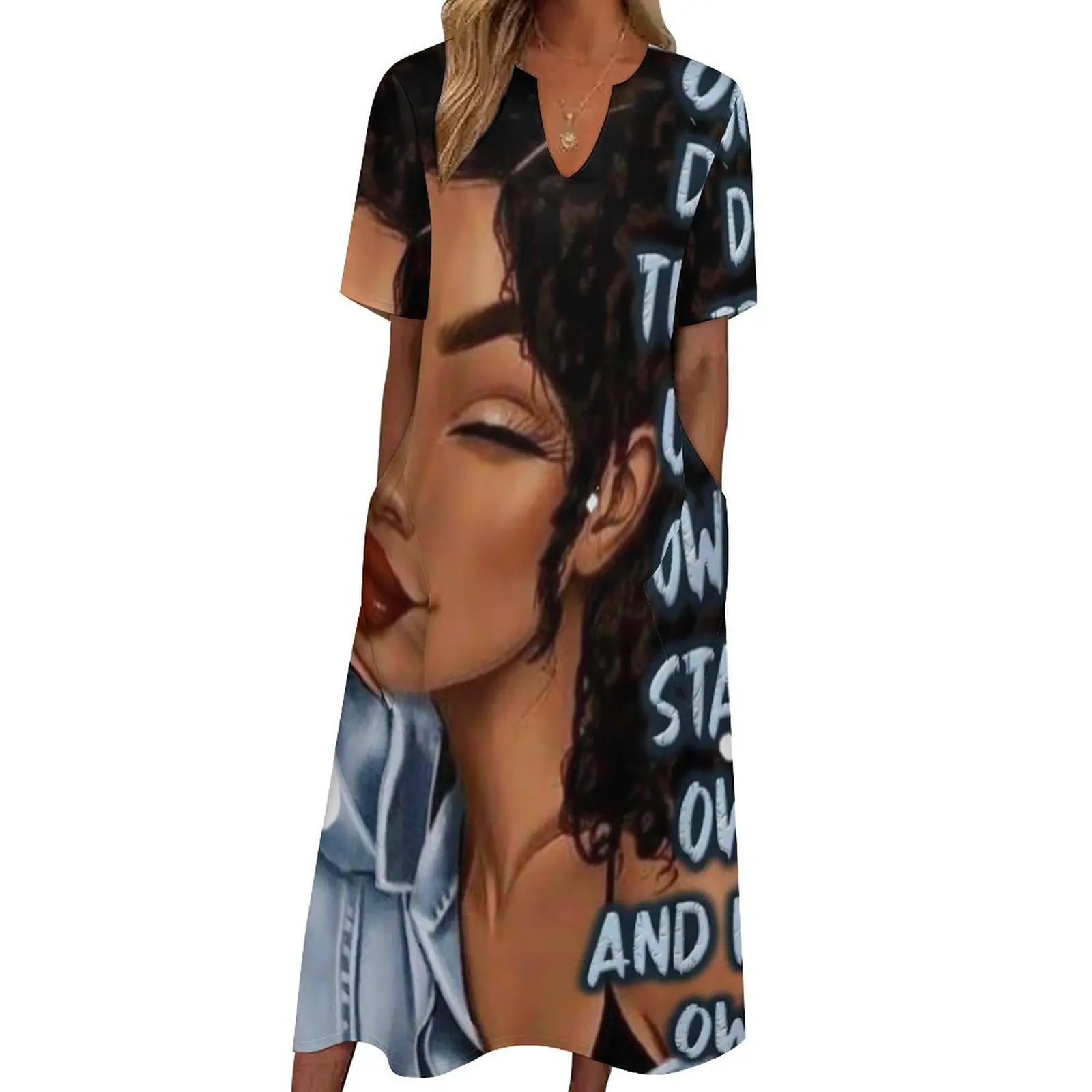 Cartoon Dames Jurk Zomer Afro Vrouw Esthetische Boho Strand Lange Jurken Womens Sexy Maxi Jurk Cadeau