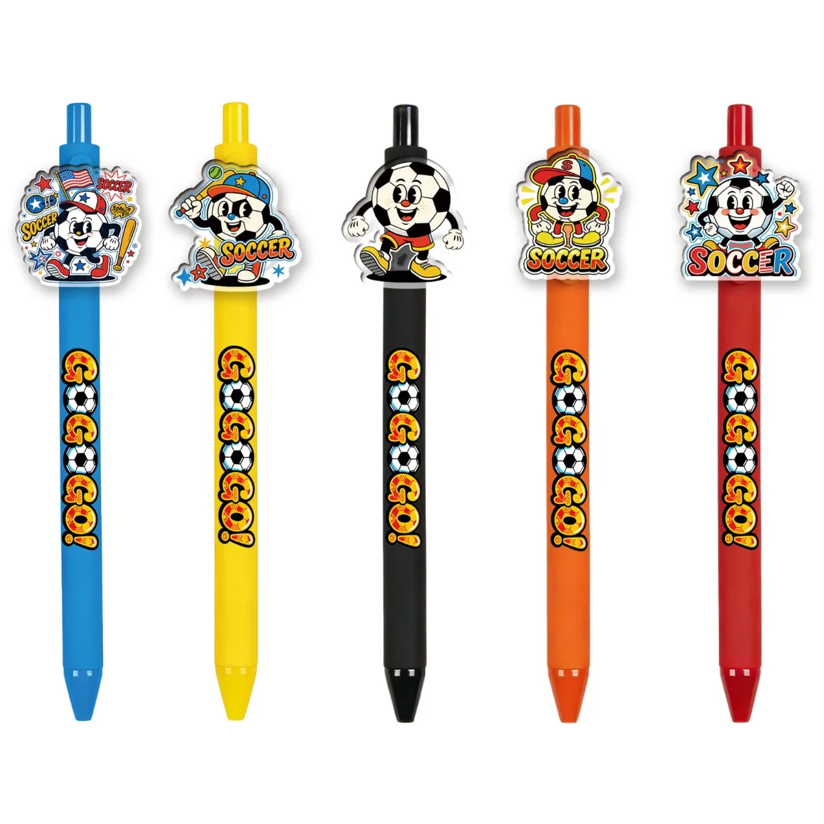 

5 шт./10 шт. ярких шариковых ручек с футбольной тематикой, ручки для письма для студентов, канцелярские принадлежности для офиса, разные цвета
