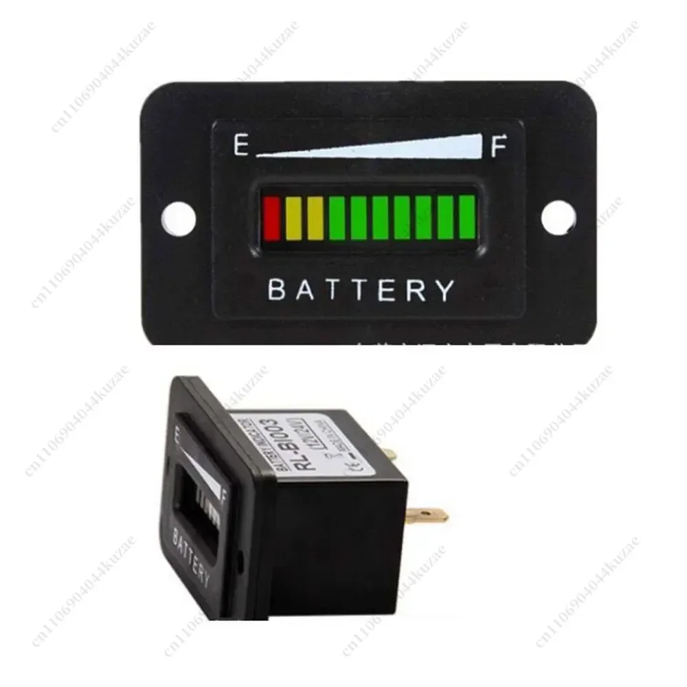 IP65 LED Battery Level Indicator Gauge, DC 12V/24V/36V/48V Voltage Meter for Forklifts & Club Cars