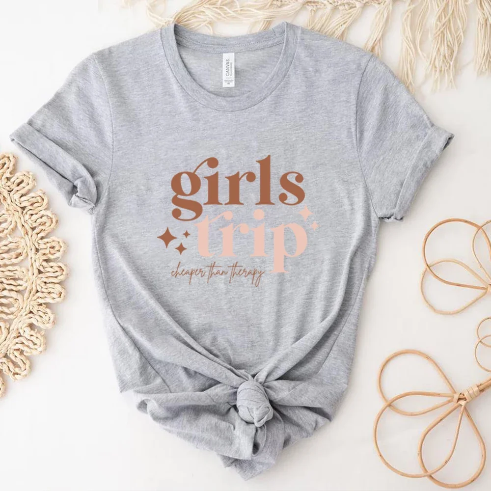 Girls Trip T Shirt Girls Weekend Shirts Trendy Girl Gang Self Care T-Shirt Sister Tee Female Vacation Fashion Summer Casual Tops