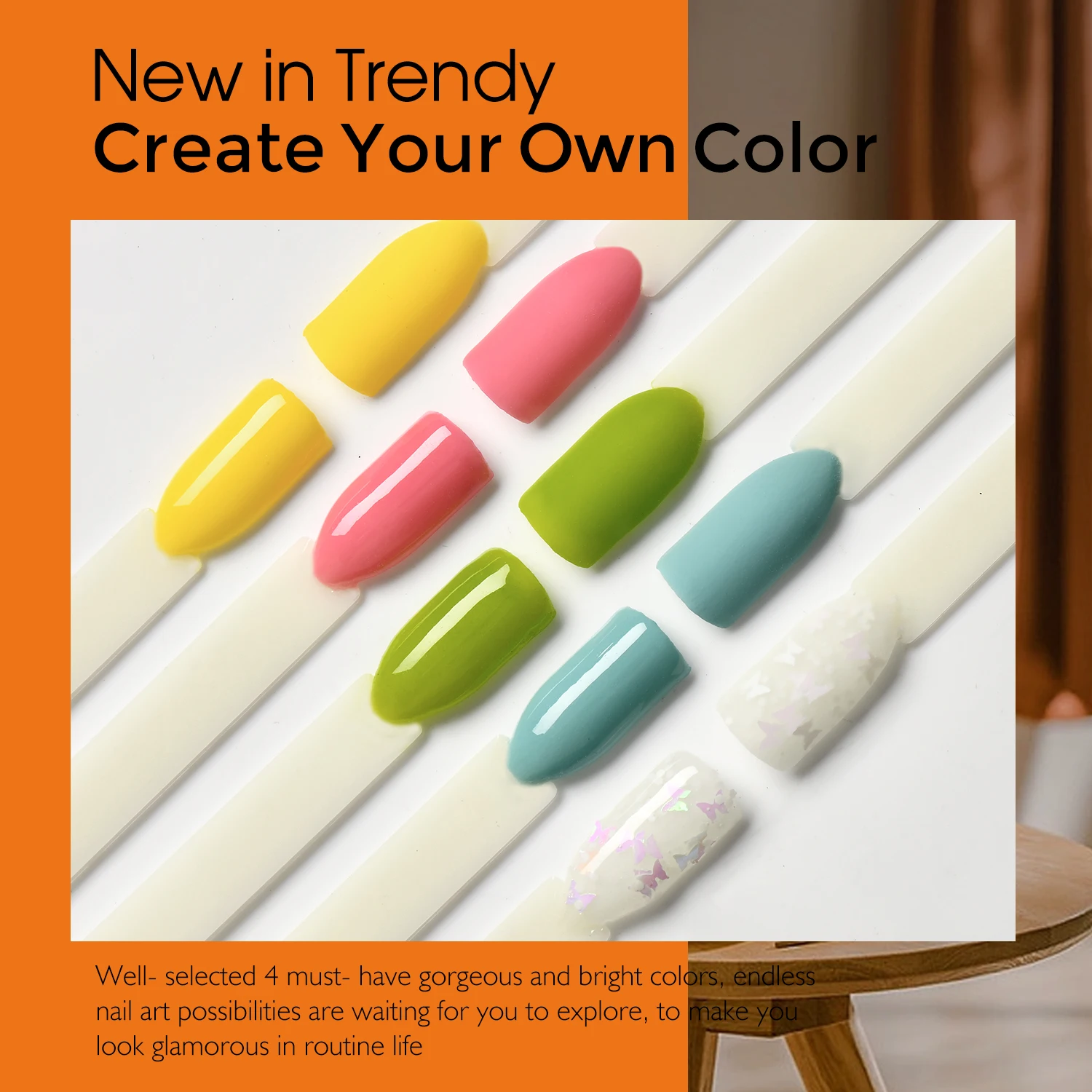 Set dippoeders met 6 glitterkleuren inclusief rood en groen, perfect voor Franse nagelkunst. Ideaal voor salongebruik