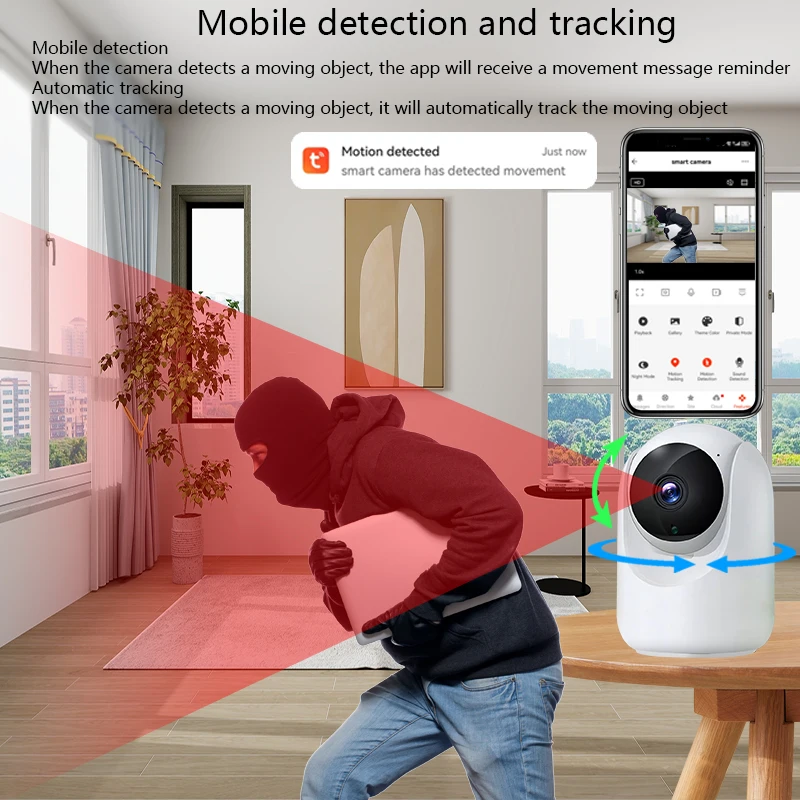 Tuya-Caméra de permission Intérieure IP Wifi 4MP, Sans Fil, Moniteur pour Bébé, Audio Bidirectionnel, Vision Nocturne, CCTV pour Maison Intelligente