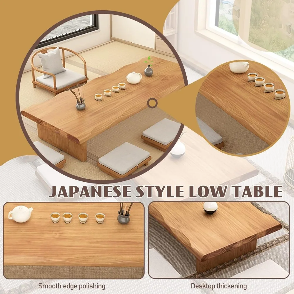 Modern Tatami Coffee Table,Large Size Japanese Floor Low Table,Multifunctional Rectangular Wooden Tea Table,for Living Room