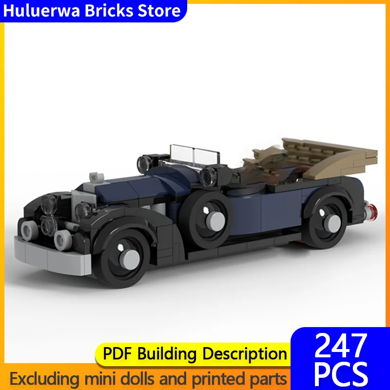 

Speed Hypercar Model MOC Building Bricks Vintage Luxury Convertible Modular Technology Gifts Holiday Assemble Children Toys Suit