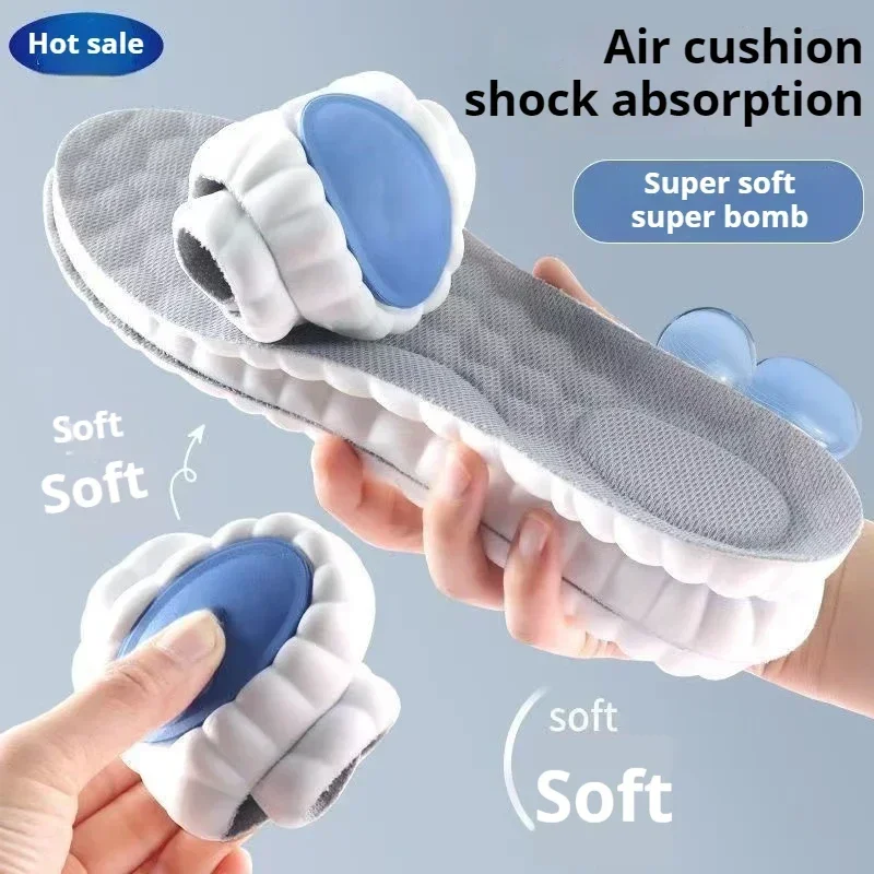 2/4PCS Feet Shock Absorption Shoe Sole Super Soft Insoles for Shoes Men Running Sports Insole Plantar Fasciitis Shoes Pads 1Pair
