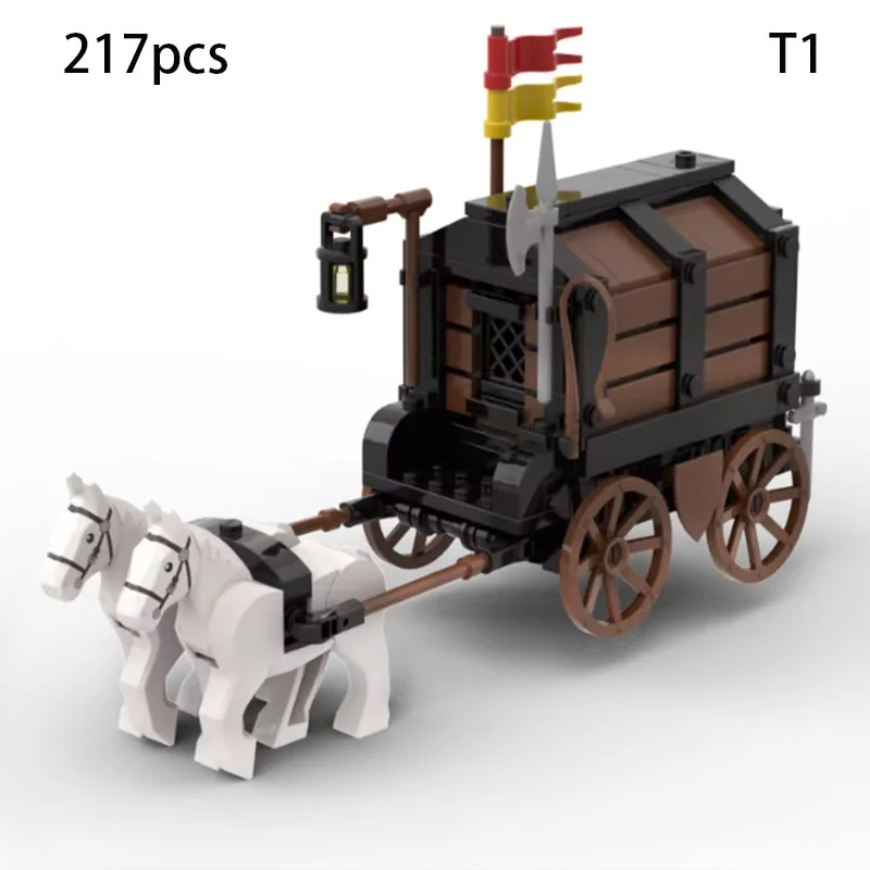 

Spot MOC-117564 medieval carriage model western carriage transportation horse building blocks DIY assembly toy birthday gift
