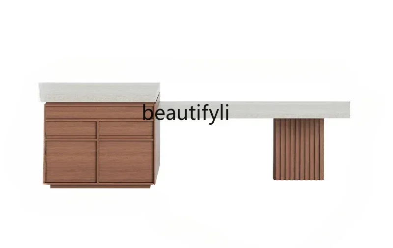 

xzzY13 Island table collapsed restaurant guide platform household telescopic light luxury rock slab high-end light luxury