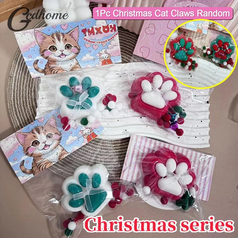 Christmas series Squeeze Cat Paw Toys Cute Soft Abreact Relief Relax Toy Sticky Decompressing Pinching Cat Paw Stress Relief Toy