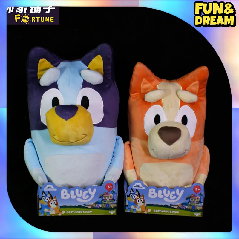 Bluey mainan anak laki-laki Bingo, boneka Bingo Bluey asli, rumah besar, Model mainan dua boneka Bluey