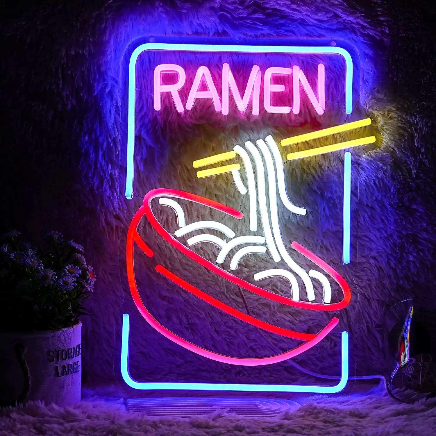 

Multi-Color LED USB Neon Light Ramen Noodle Sign Japanese Kitchen Decor Wall Art for Restaurant Window Logo Display Acrylic Sign