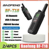 BF-T18 PMR446 Baofeng Mini Walkie Talkie 16 Channel 446MHZ For European Country USB Charging Flashlight Long Range Two Way Radio