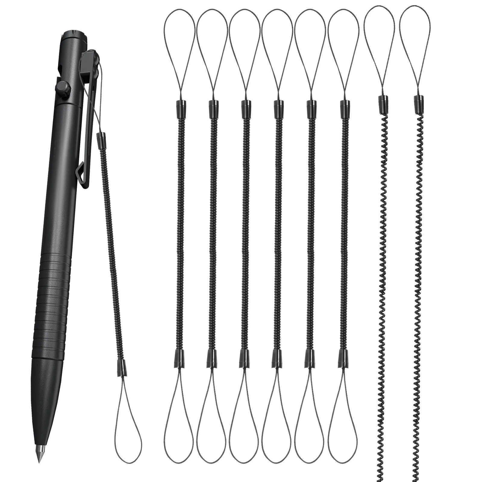 

8 pcs Elastic Pen Lanyard Spring Rope For Stylus Touch Pen Anti Lost Retractable Cord Portable Lanyard String For Office School