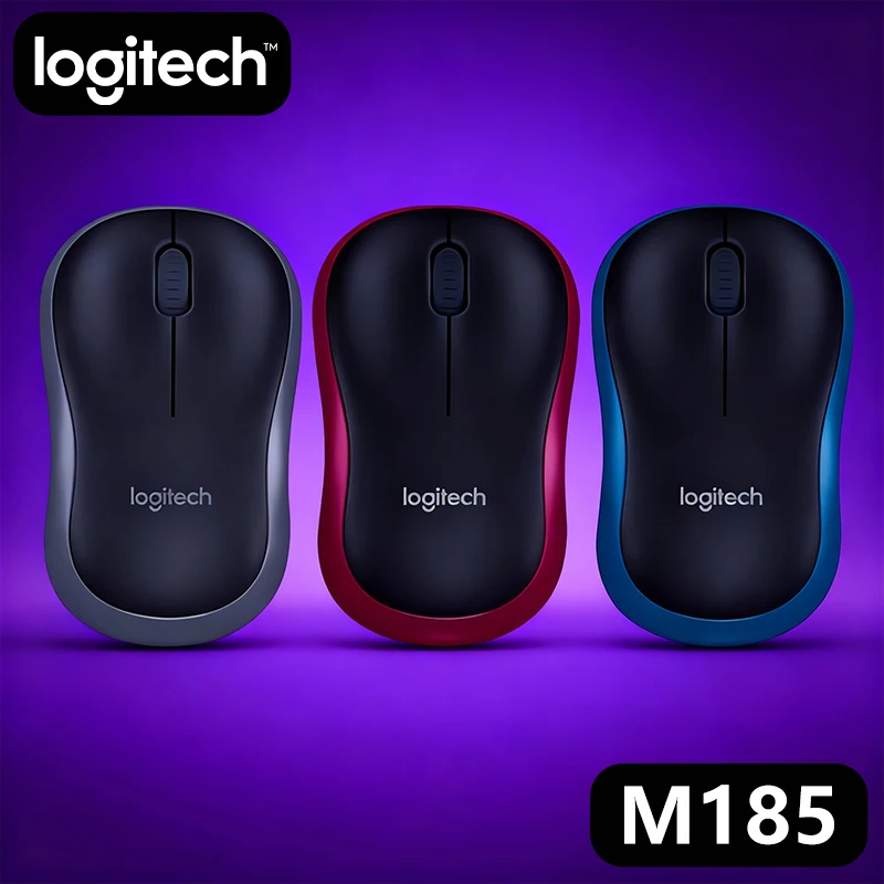 

Бесшумная двухрежимная беспроводная мышь Logitech M185, эргономичный легкий корпус, отлично подходит для игровых и офисных ноутбуков