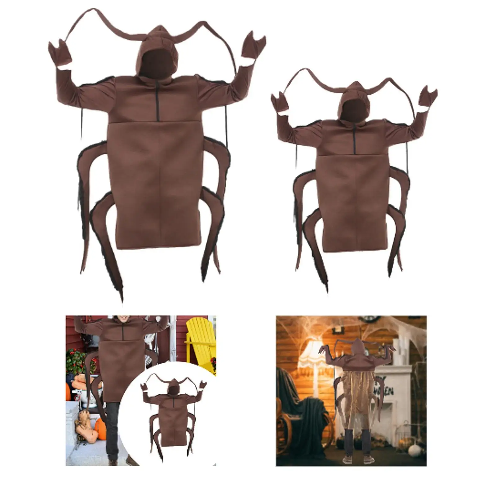 Cockroach Costume Novelty Funny Clothes Fancy Dress Apparel for Festival Stage Performance Theme Party Carnival Pretend Play