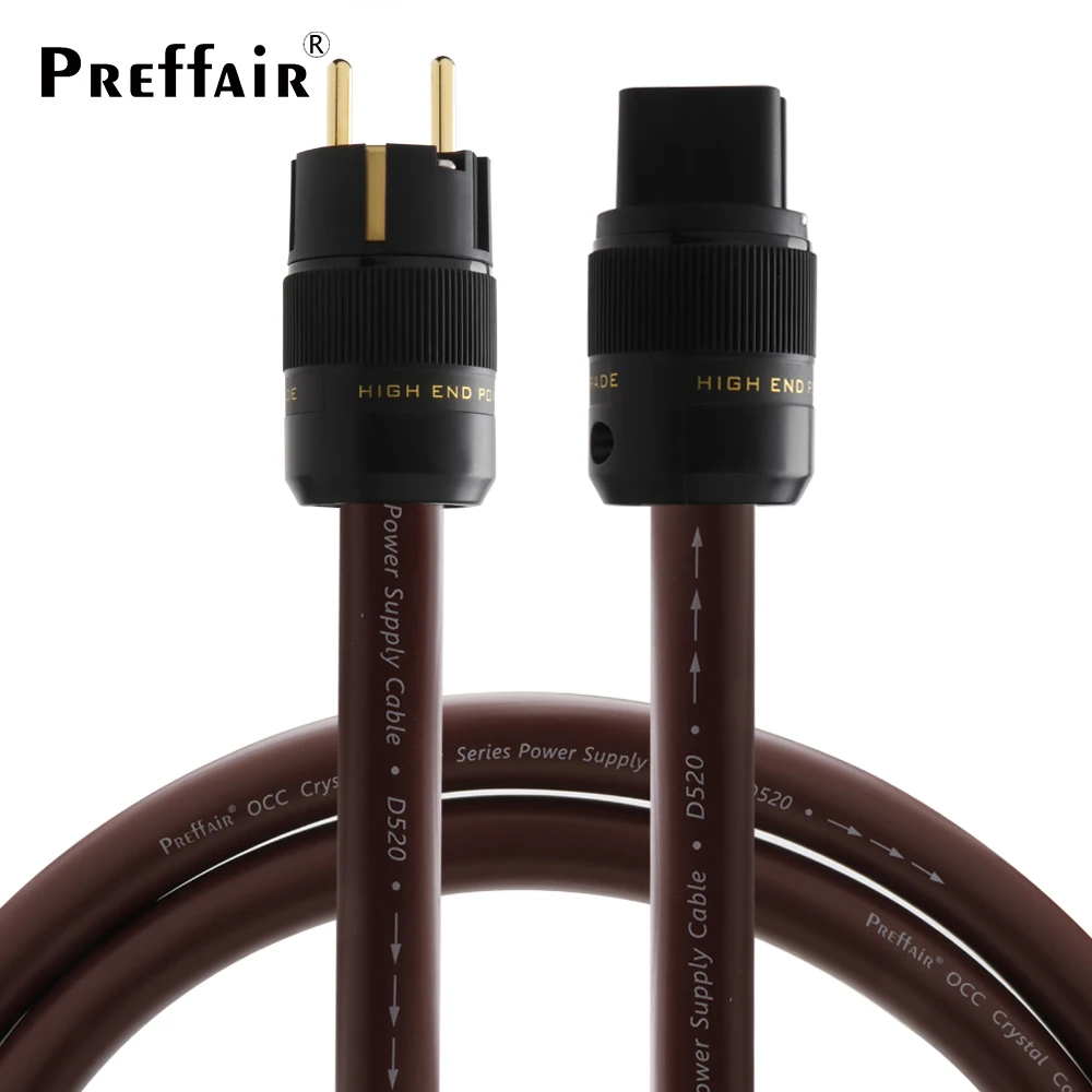 고품질 골든 레퍼런스 HiFi 오디오 전원 케이블 (금도금 US/EU 버전 C15 C7 20A 플러그, 앰프용)