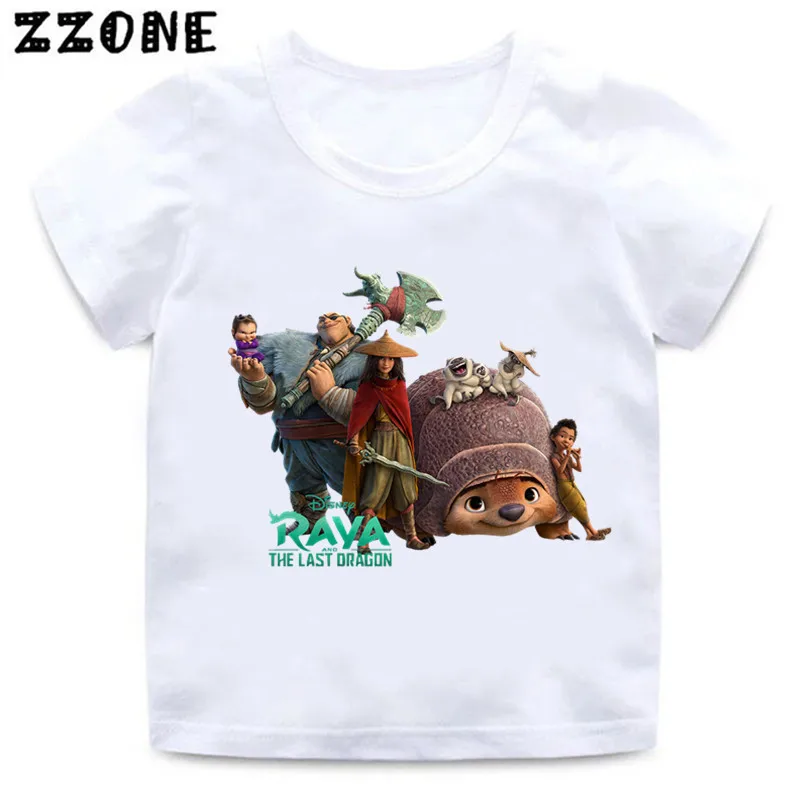 Hot Sale Raya and The Last Dragon Print Cartoon Kids T-Shirts Funny Girls Clothes Baby Boys T shirt Summer Children Tops,ooo5537