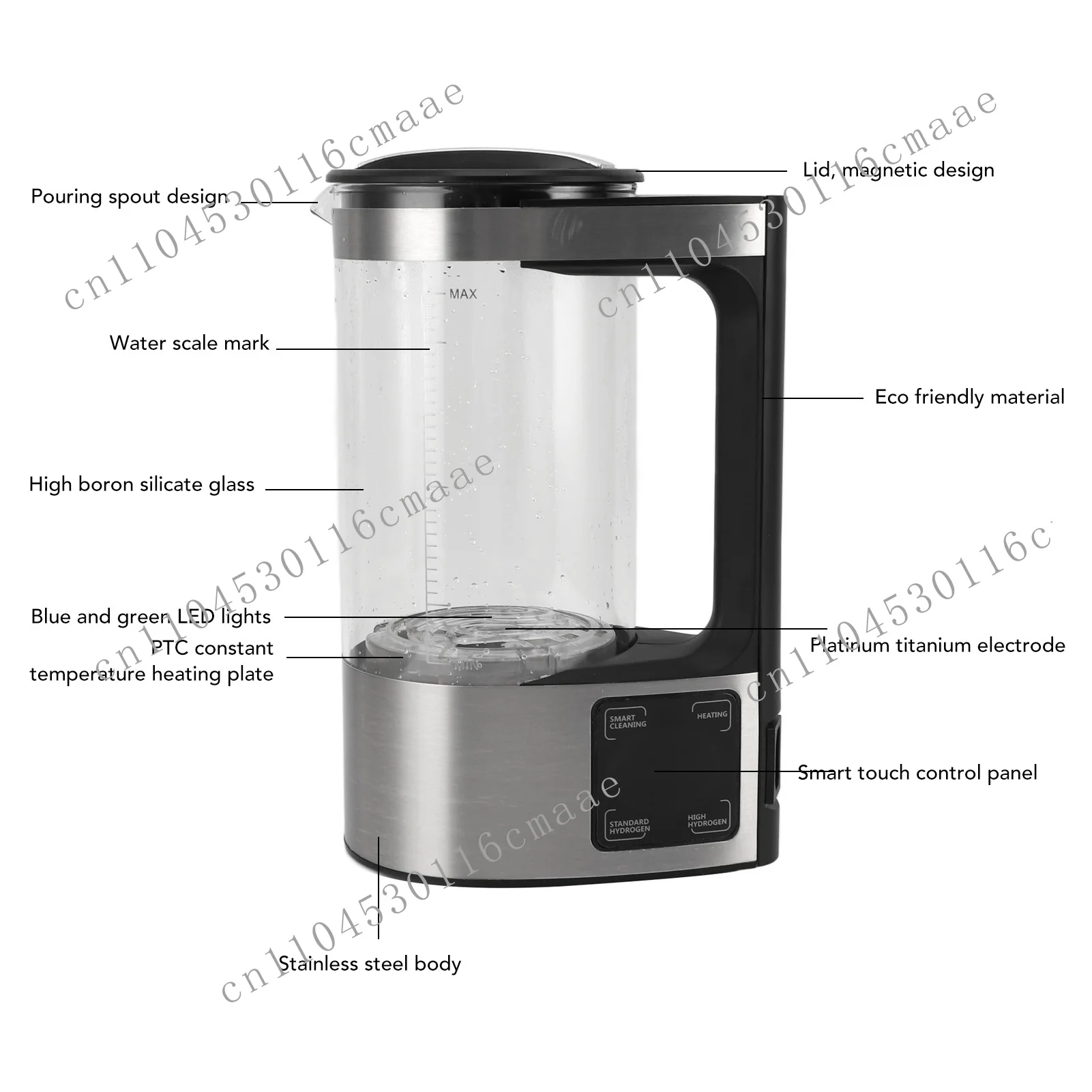 New 2L Electric Kettle Machine, Water Filter, Beverage Generator, Ionized Water Generator, 110V-240V