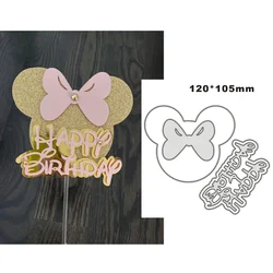 Disney Metal Cutting Dies Stencils Happy Birthday for DIY Scrapbooking Album Stamp Paper Card Embossing 2022 New Die Cut