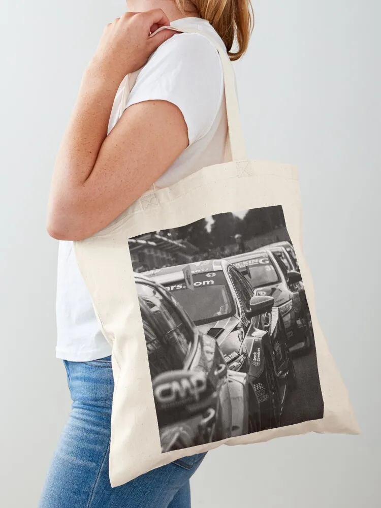 

BTCC British Touring Car Lineup Tote Bag shopper bag women canvas tote bag men shopper bags Woman shopper