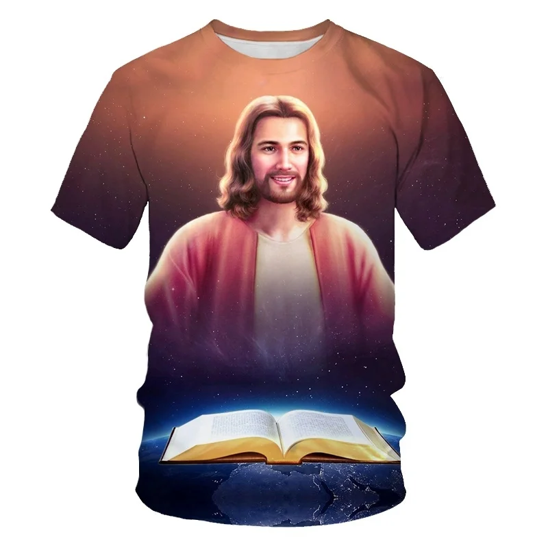 

Christian Jesus T-Shirt For Men 3D Print Tee Short Sleeve T-Shirt Male Casual Unisex Oversized T Shirt Summer O-Neck Women Tops
