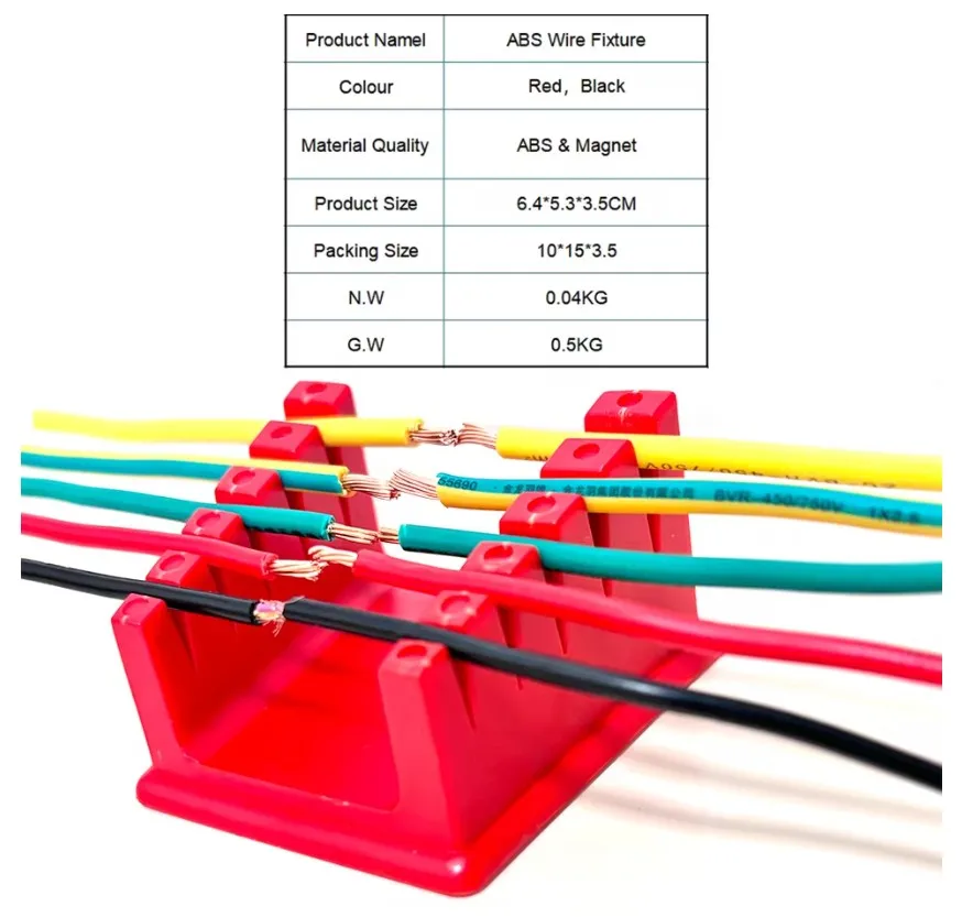Supporto per morsetto per cavo per supporto per filo per saldatura ABS per banco per saldatura a filo 30AWG-12AWG con 5 marce