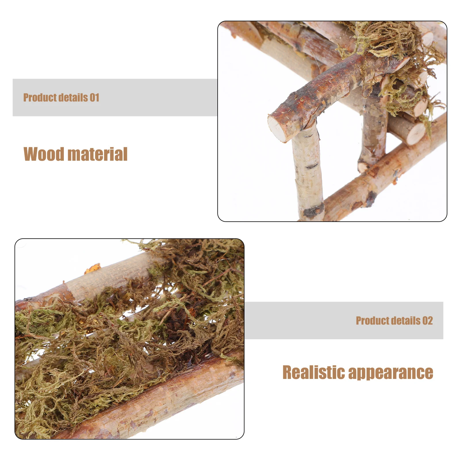 미니어처 나무 의자 미니 인형집 가구 사실적인 디자인 마이크로 랜드스케이프 정원 및 창문 장식용
