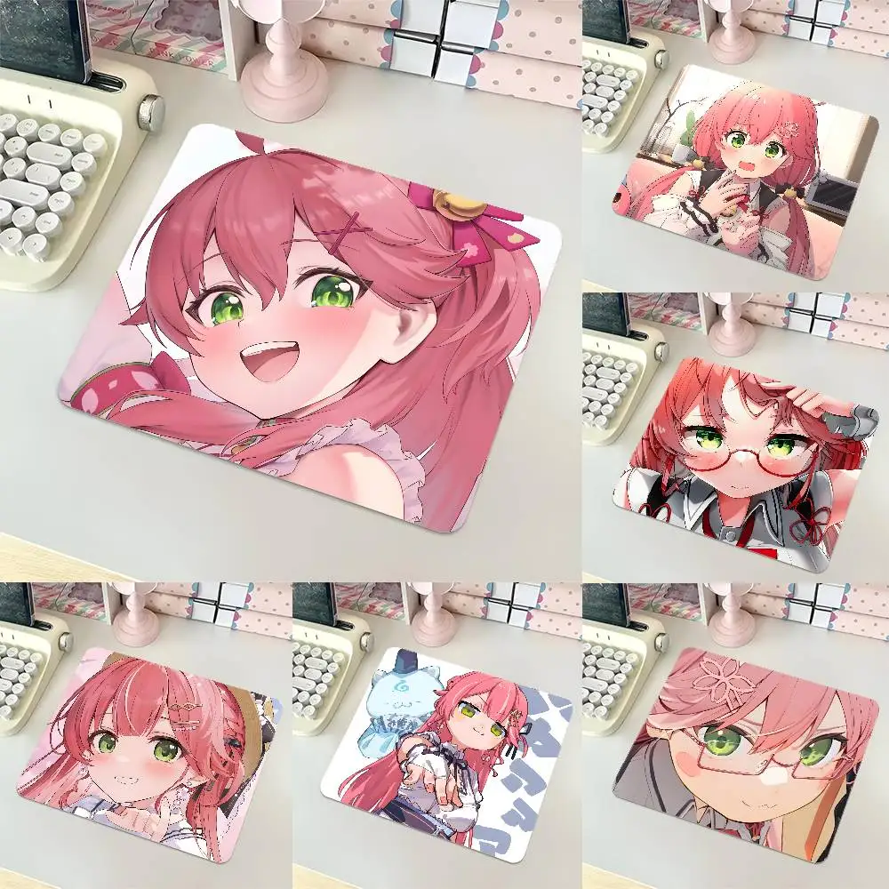1pc Popular VTuber Sakura Miko Small Mousepad Keyboard Pad Laptop Cushion Non-slip Deskpad