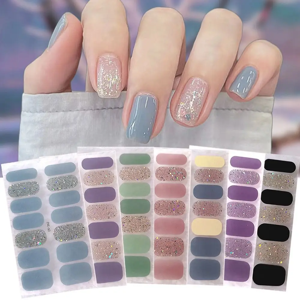 

14Tips фольга гелевые наклейки для ногтей блестящие простые гель-лаки для ногтей полоски самоклеящиеся гелевые наклейки для ногтей DIY изготовление ногтей