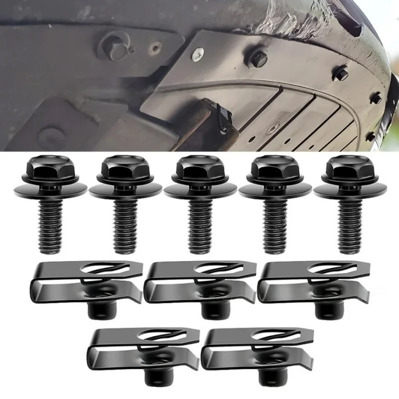 Self-tapping Screw Fasteners Car Body Bolts U-nut Clip Screw M6 Engine Cover Splash Shield Bumper Fender Liner Fastener Rivet