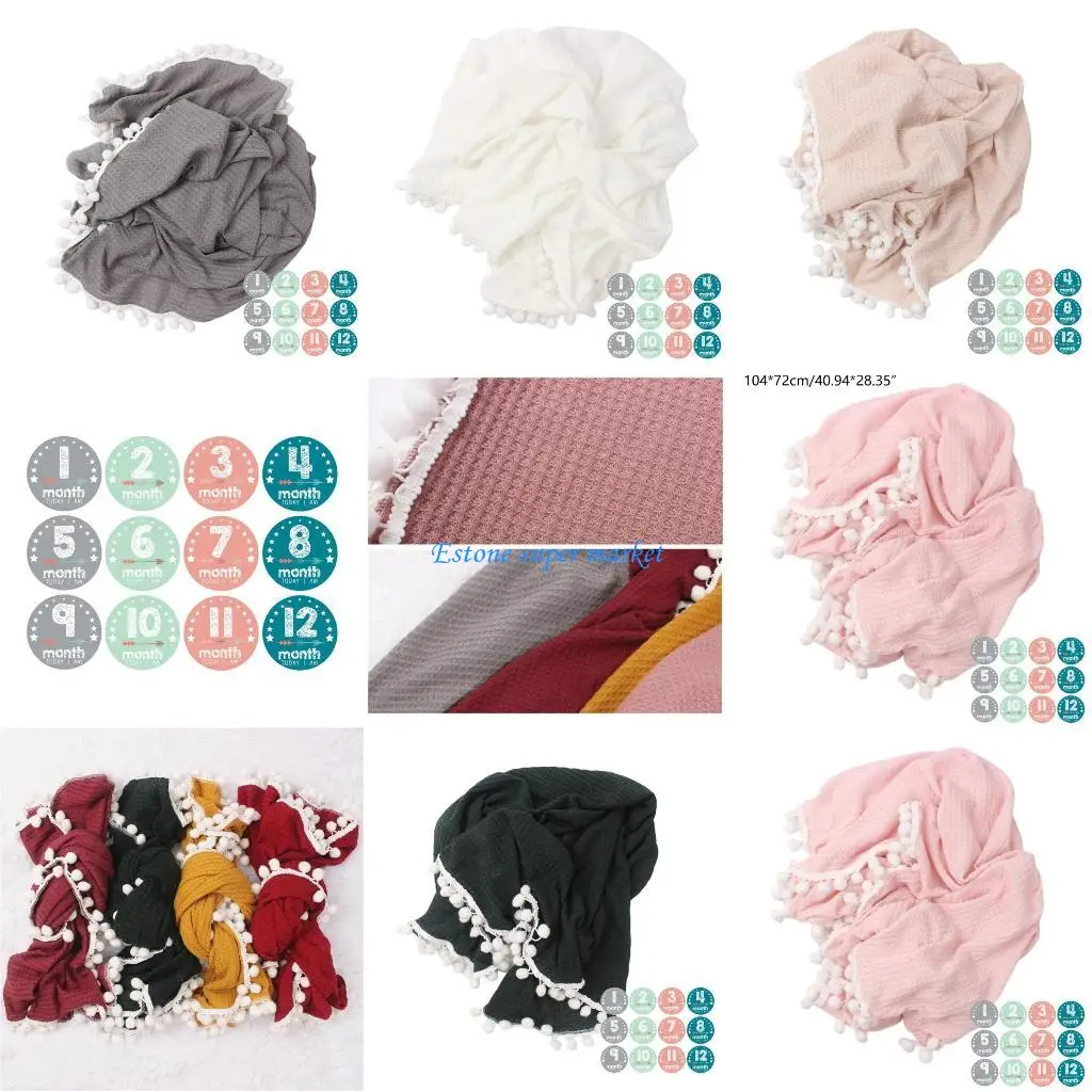 

090B Knitting Baby Wool Ball Blanket Suitable for Babies 0-10 Months Old Used as Children's Photography Props