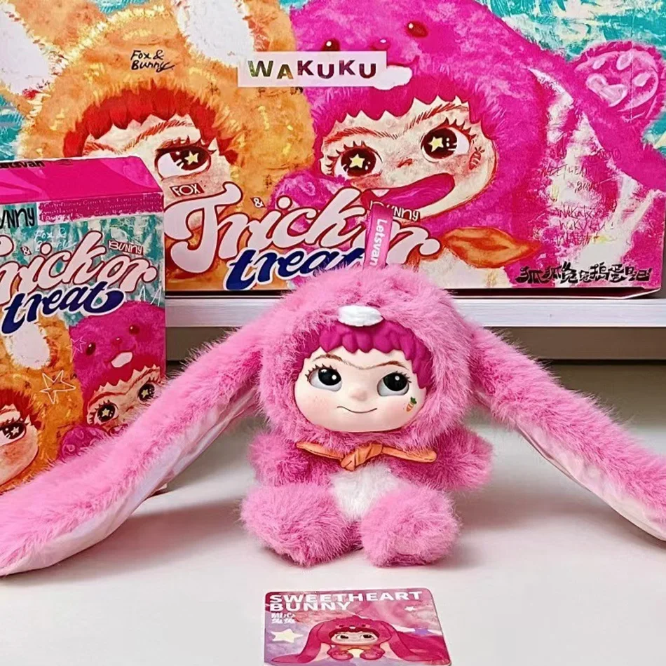뉴 와쿠쿠 V2 블라인드 박스 폭스 & 버니 트릭 오어 트릿 시리즈 비닐 인형 서프라이즈 백 키체인 트렌디 장난감 블라인드 박스 맞춤형 선물